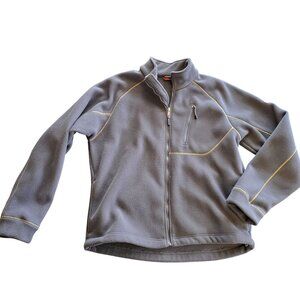 Timberland Mens Fleece Jacket XL Full-Zip Gray Polyester